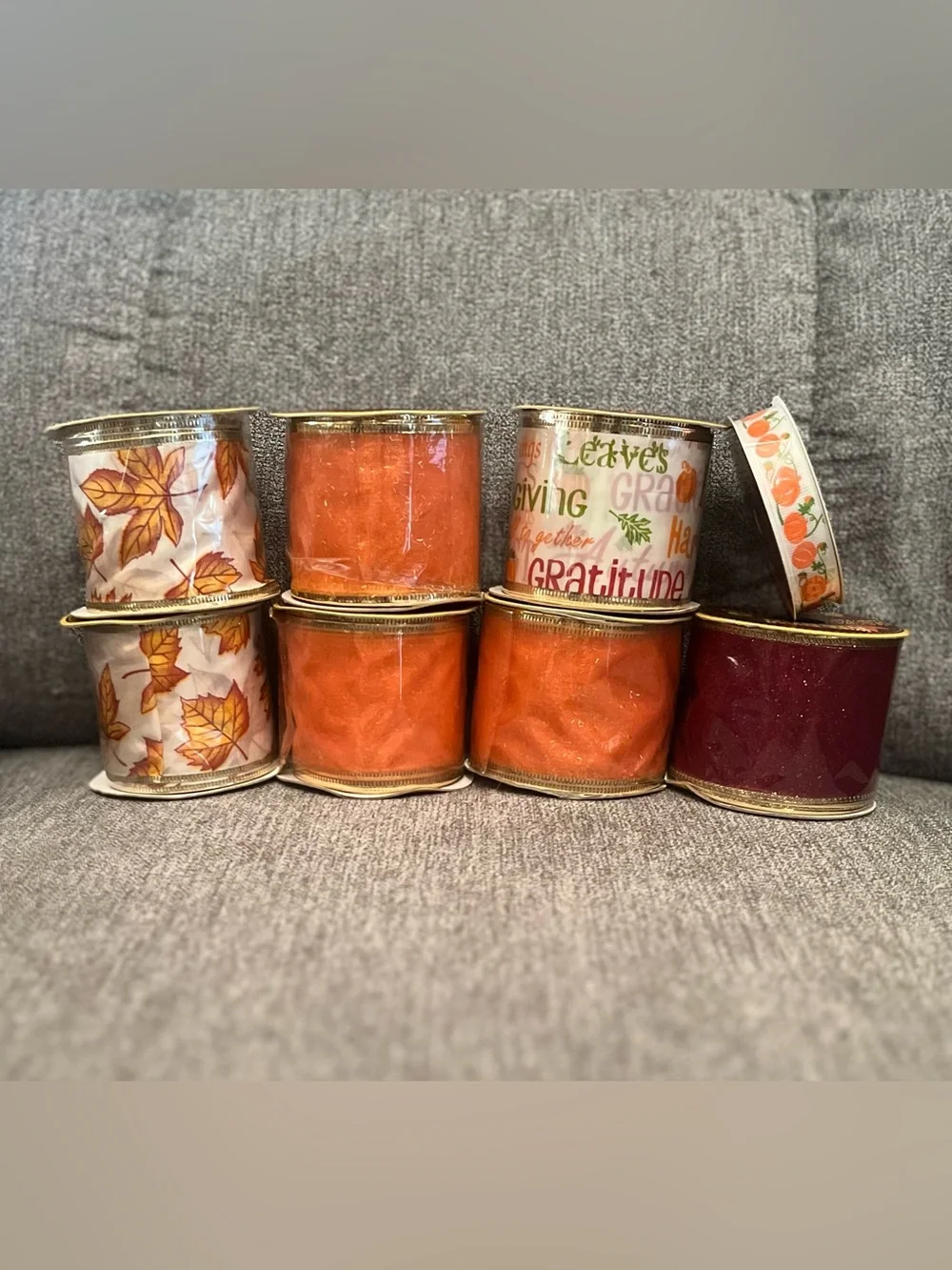 Decorative Holiday Fall Wired Ribbon Set for Home Decor